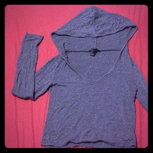 Grey Cropped Hoodie